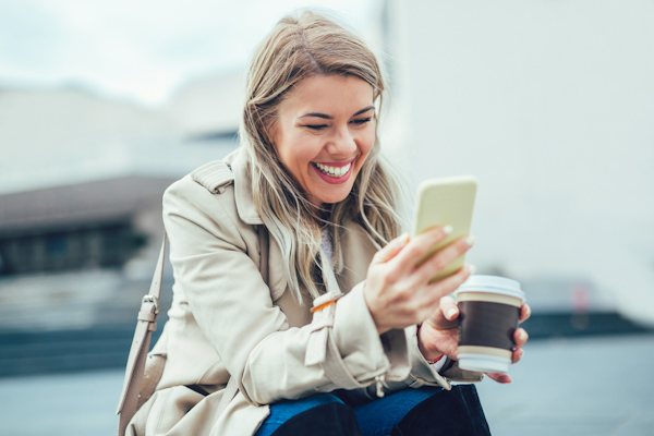 customer happy with her online service